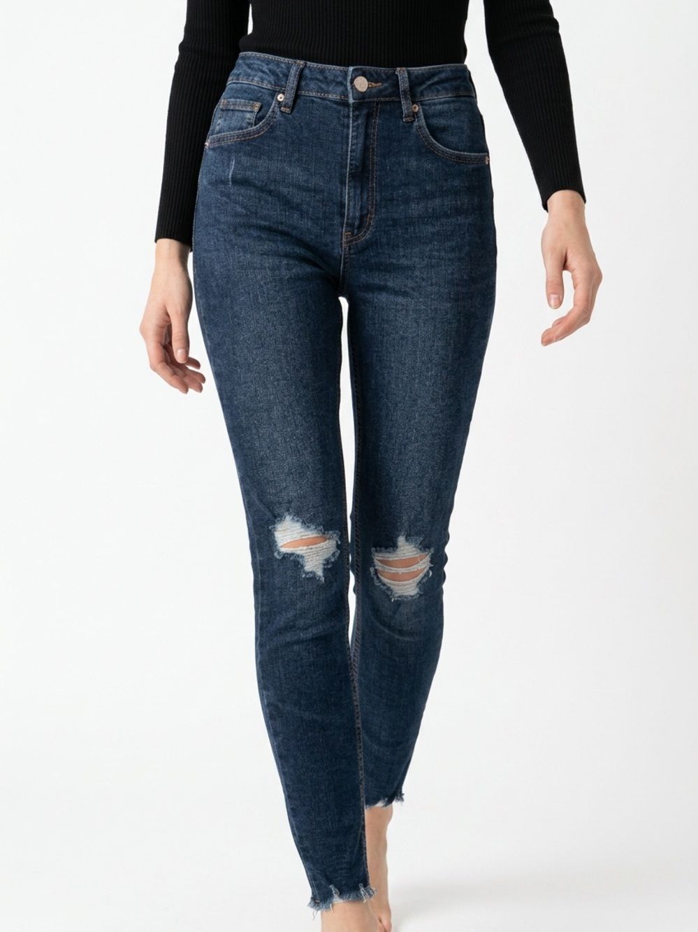 WILD FABLE | Dark Wash Distressed Highest-Rise Skinny Jeans Women’s Size 6
